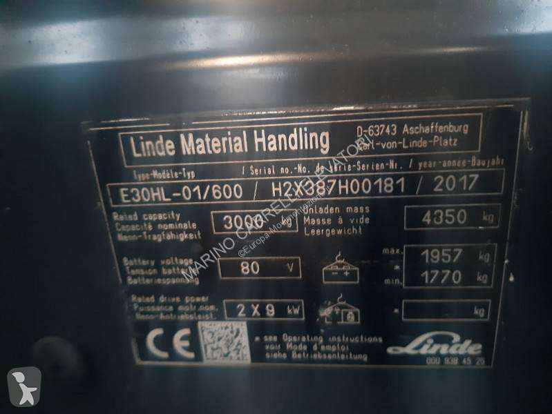 Carrello elevatore elettrico Linde E30 HL-01 / 600 usato - Photo 7